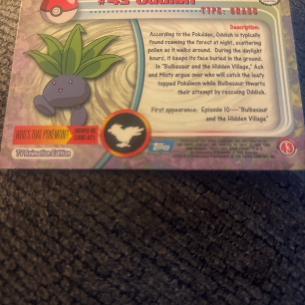 Pokemon‎ Card with Green and Purple Design